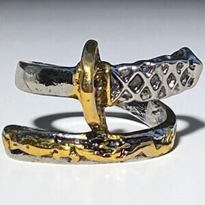 Silver and Gold Sword  Ring  New